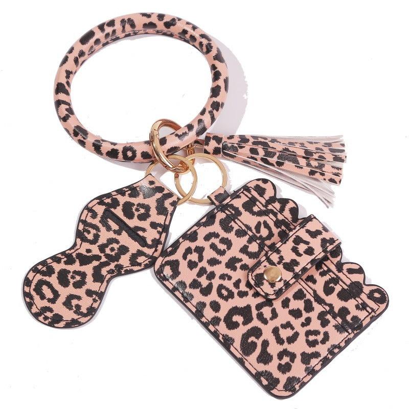 Wrist Keychain Amazon Leather Lipstick Bag PU Card Holder ID Bag Bracelet Key