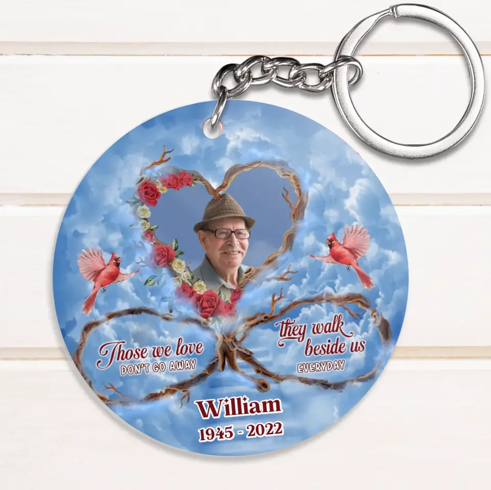 Personalized Memorial Photo Acrylic Keychain - Memorial Gift Idea For Mother's Day/Father's Day - Those We Love Don't Go Away They Walk Beside Us Everyday