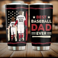 Personalized Baseball Tumbler - Gift Idea For Baseball Lovers/Father's Day - Up to 3 Kids - Best Dad In The World