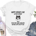 Personalized Cat Shirt/Pullover Hoodie - Up to 6 Cats - Gift Idea For Cat Lovers/Father's Day - Happy Father's Day Human Servant Your Tiny Furry Overlords Now Come Feed Us