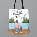 Personalized Cat Mom Canvas Bag - Gift For Cat Lovers With Up to 4 Cats - Life Is Purrfect With Cats