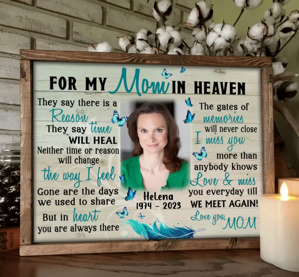 Custom Personalized Memorial Photo Unframed Horizontal Poster - Memorial Gift Idea For Mother's Day - I Miss You More Than Anybody Knows