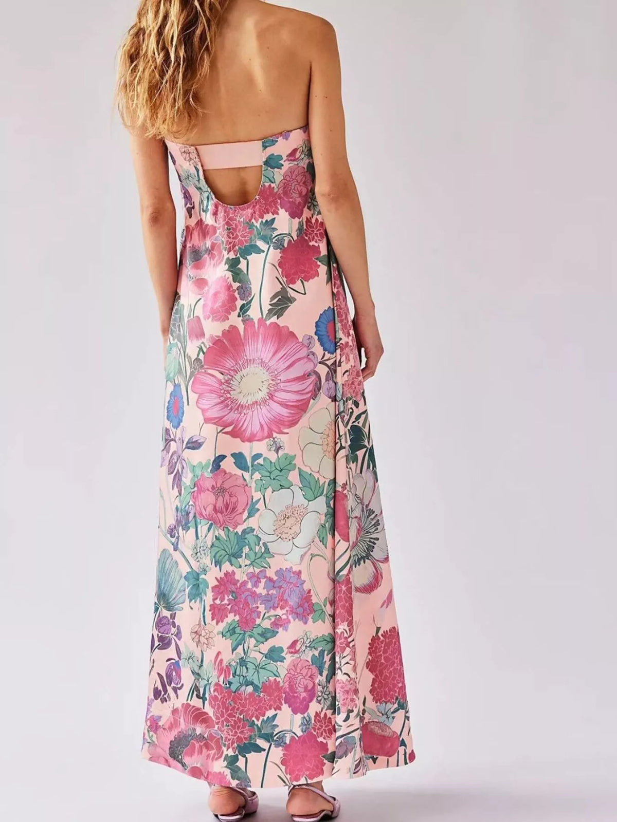 Floral Print Sleeveless Maxi Dress