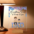 Personalized Dad Acrylic Plaque - Up to 4 Kids - Father's Day Gift Idea From Children - Everything We Are Is Because Of You Dad