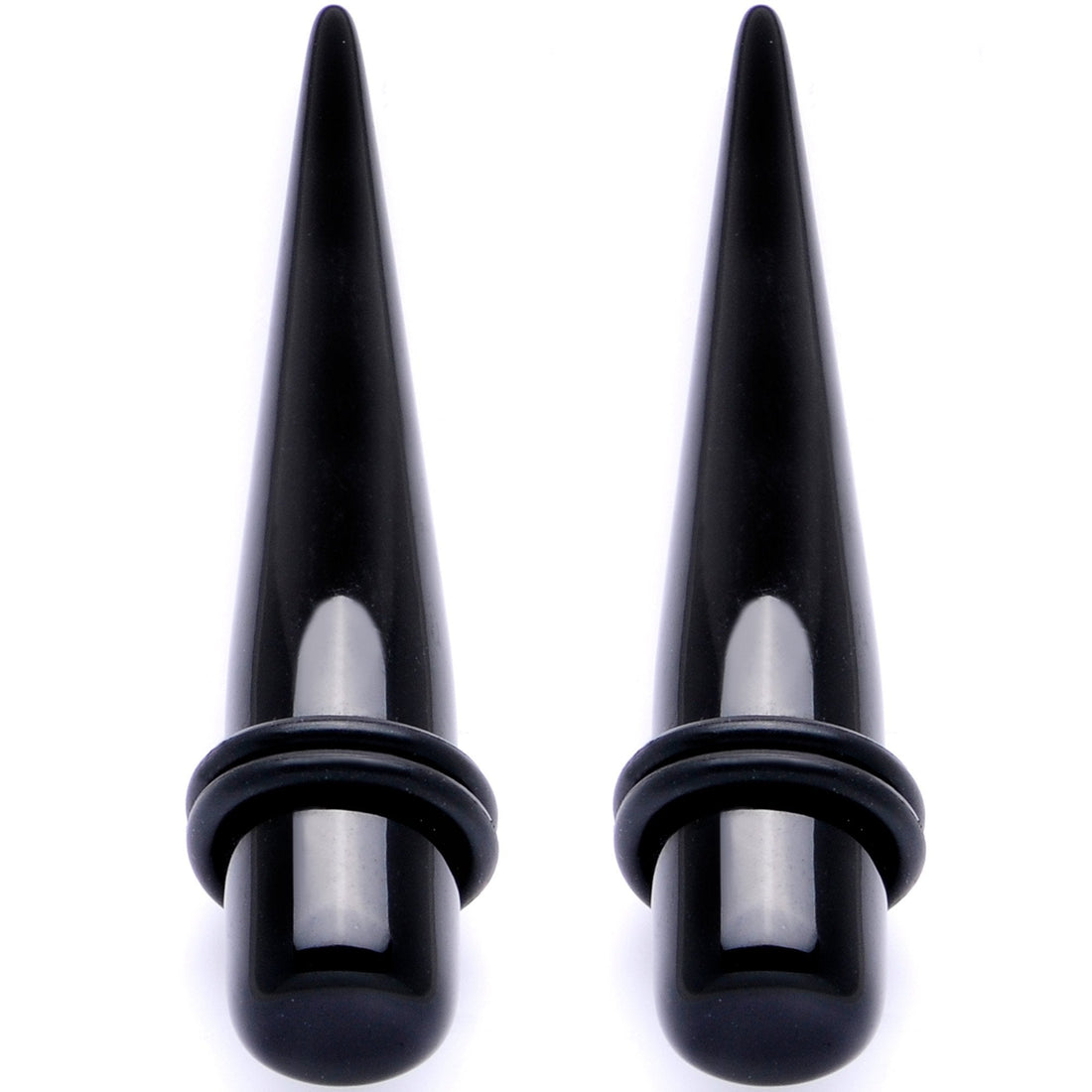 Lightweight Black Acrylic Straight Taper Set 10mm to 25mm