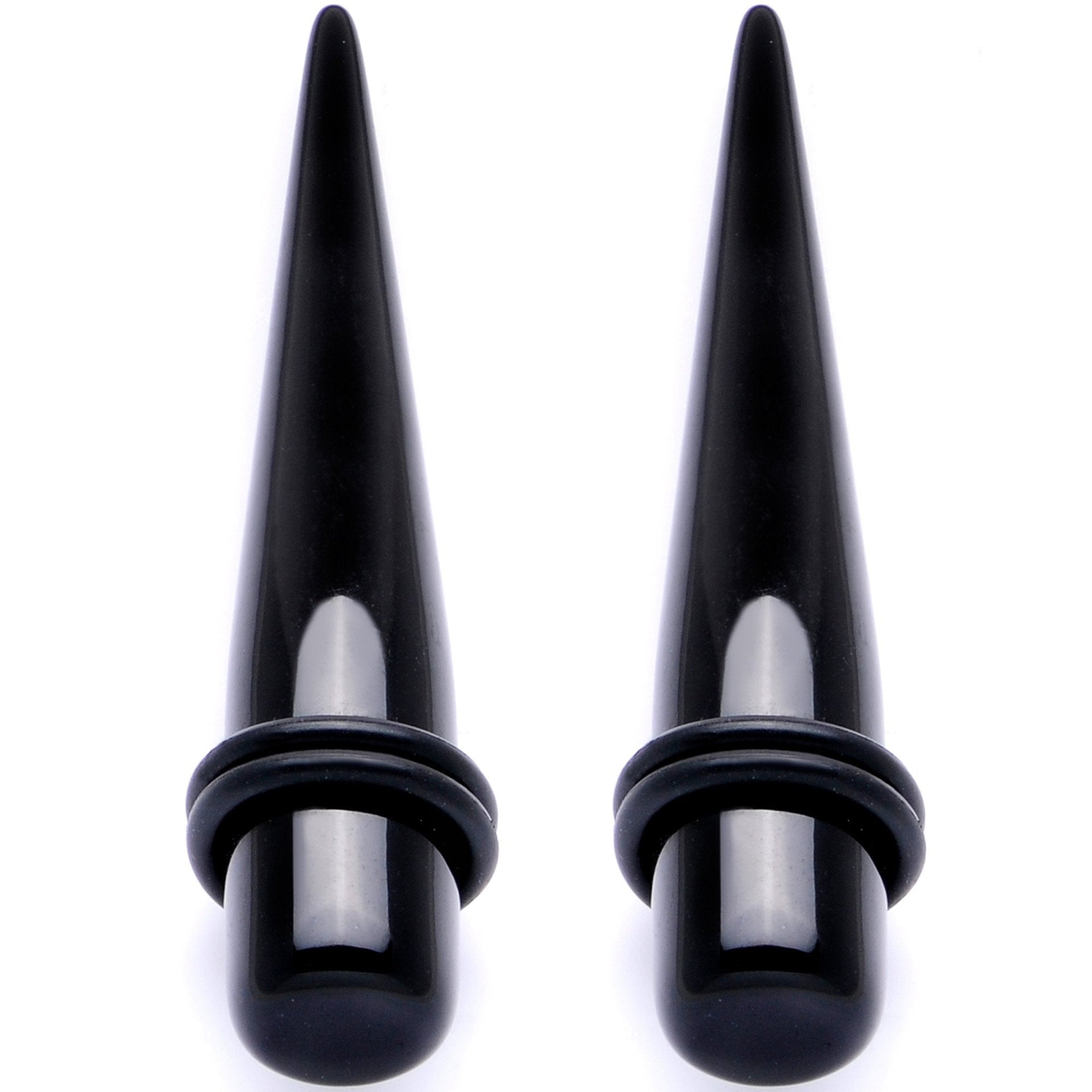 Lightweight Black Acrylic Straight Taper Set 10mm to 25mm
