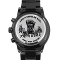 Personalized Grandpa Black Chronograph Watch - Gift Idea For Grandpa/Dad/Father's Day - Papa Bear Like A Regular Dad Papa Only Way Cooler