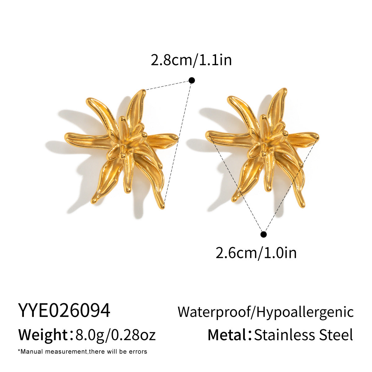 Irregular Flower Stud Earrings For Women