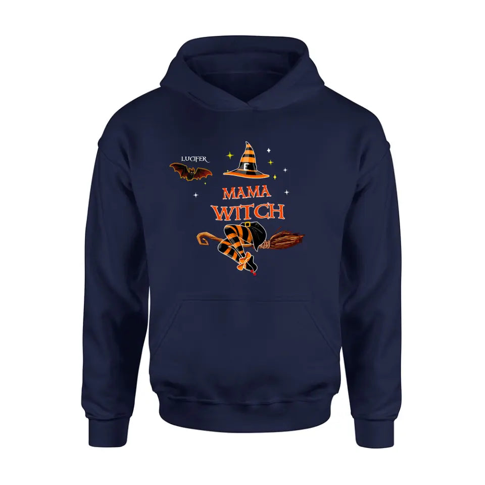 Personalized Halloween Bat T-shirt/Hoodie/Sweatshirt/Long Sleeve - Up to 6 Bats - Best Gift For Halloween Day, Mother/Grandmother - Mama Witch - 80H9EN