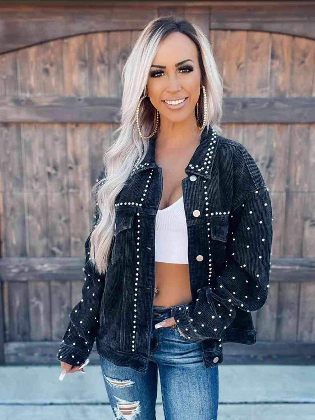 Women’s Collared Button-Down Jacket Casual Everyday Elegant Outerwear