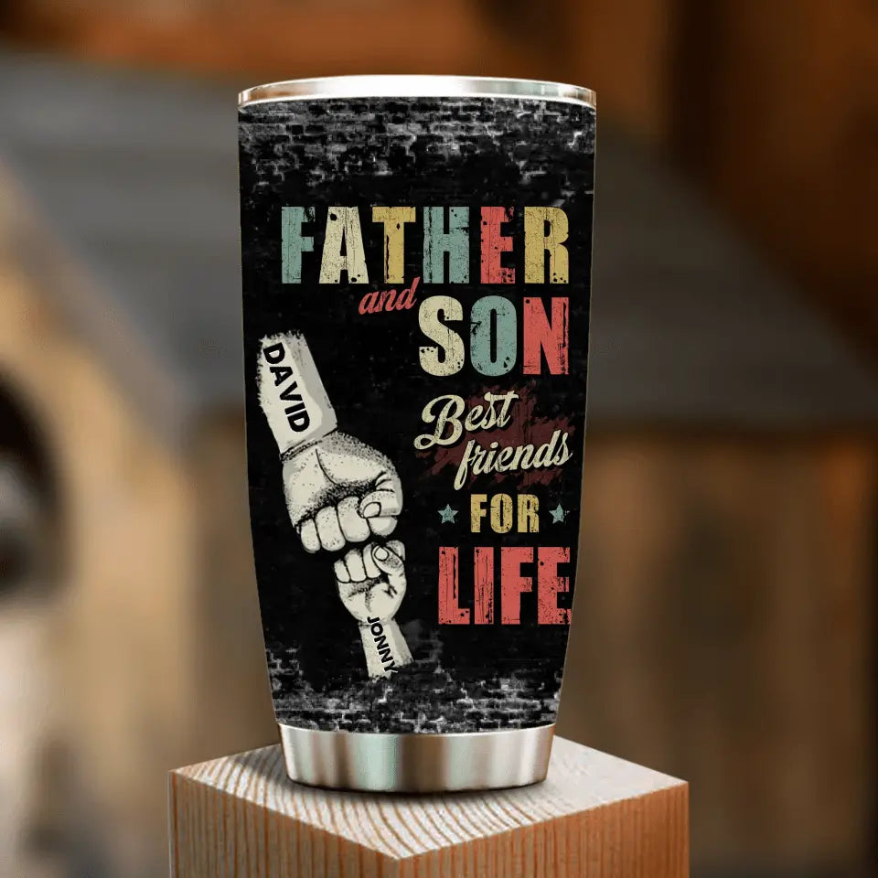 Personalized Father Tumbler - Up to 5 Children - Father's Day Gift Idea from Son/Daughter - Father And Son Best Friends For Life