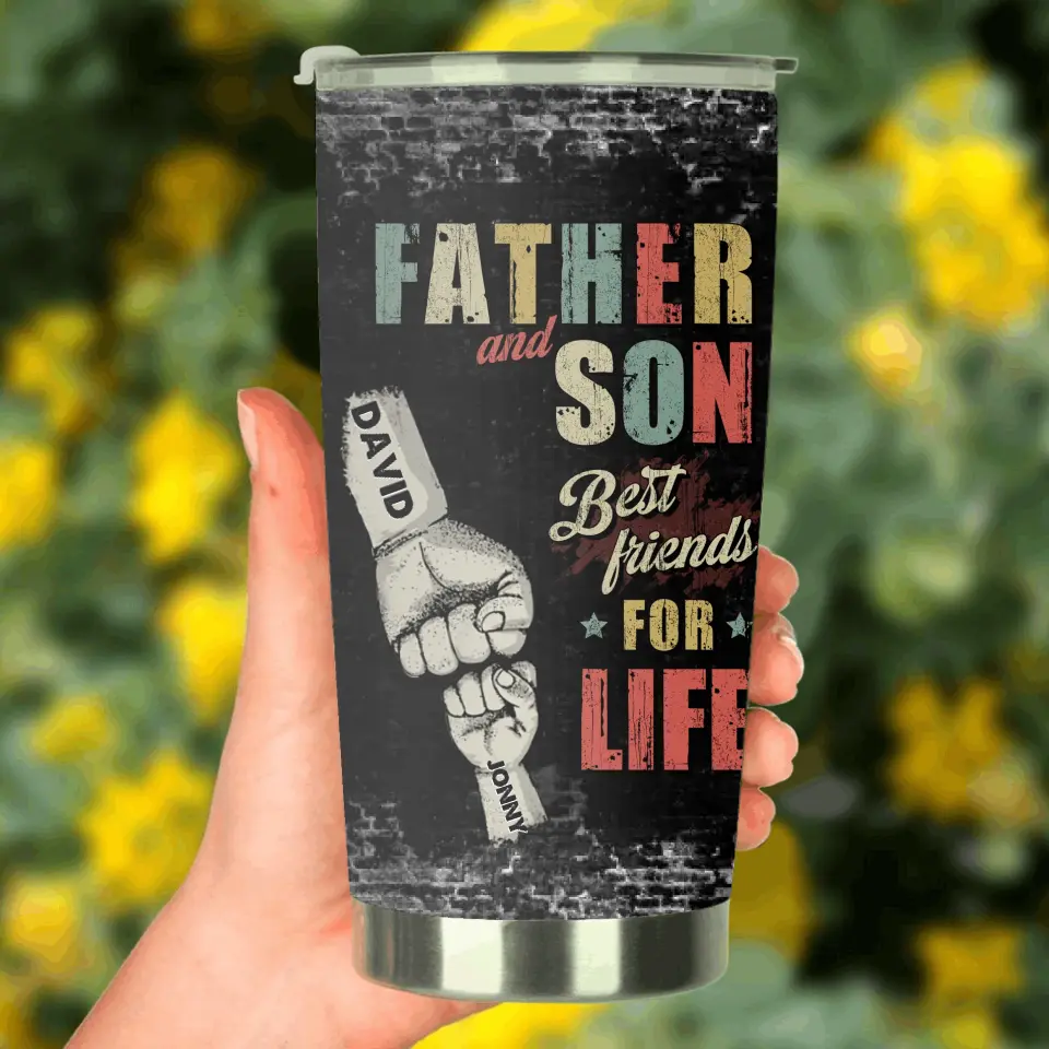 Personalized Father Tumbler - Up to 5 Children - Father's Day Gift Idea from Son/Daughter - Father And Son Best Friends For Life