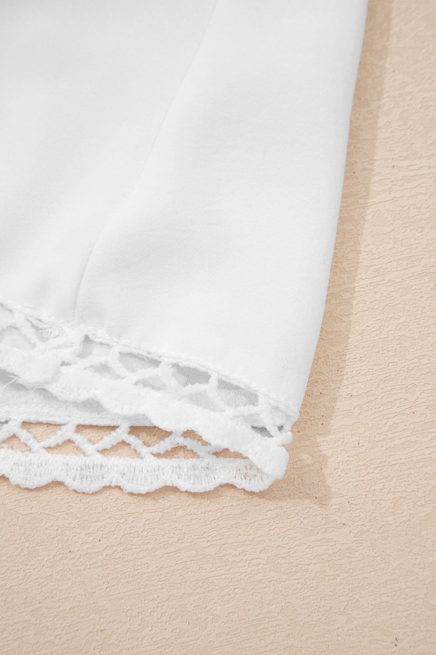 Navy Frilled Elastic Waist Lace Trim Boho Ruffled Shorts