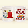 Personalized Super Dad Coffee Mug - Up to 4 Children - Father's Day Gift Idea - Dad You're Everything A Hero Should Be