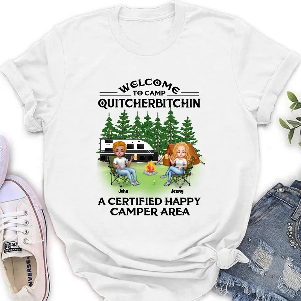 Personalized Camping Shirt/Hoodie - Up to 7 People - Gift Idea for Camping Lovers - Welcome To Camp Quitcherbitchin