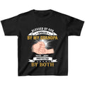 Personalized Grandkids Kid T-Shirt - Up to 5 Kids - Gift Idea For Grandma/Grandpa - Blessed By God Spoiled By My Grandpa Protected By Both