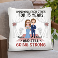 Personalized  Chibi Couple Pillow Cover - Best Gift Idea For Couple/Husband/Father's Day - Annoying Each Other For 15 Years And Still Going Strong
