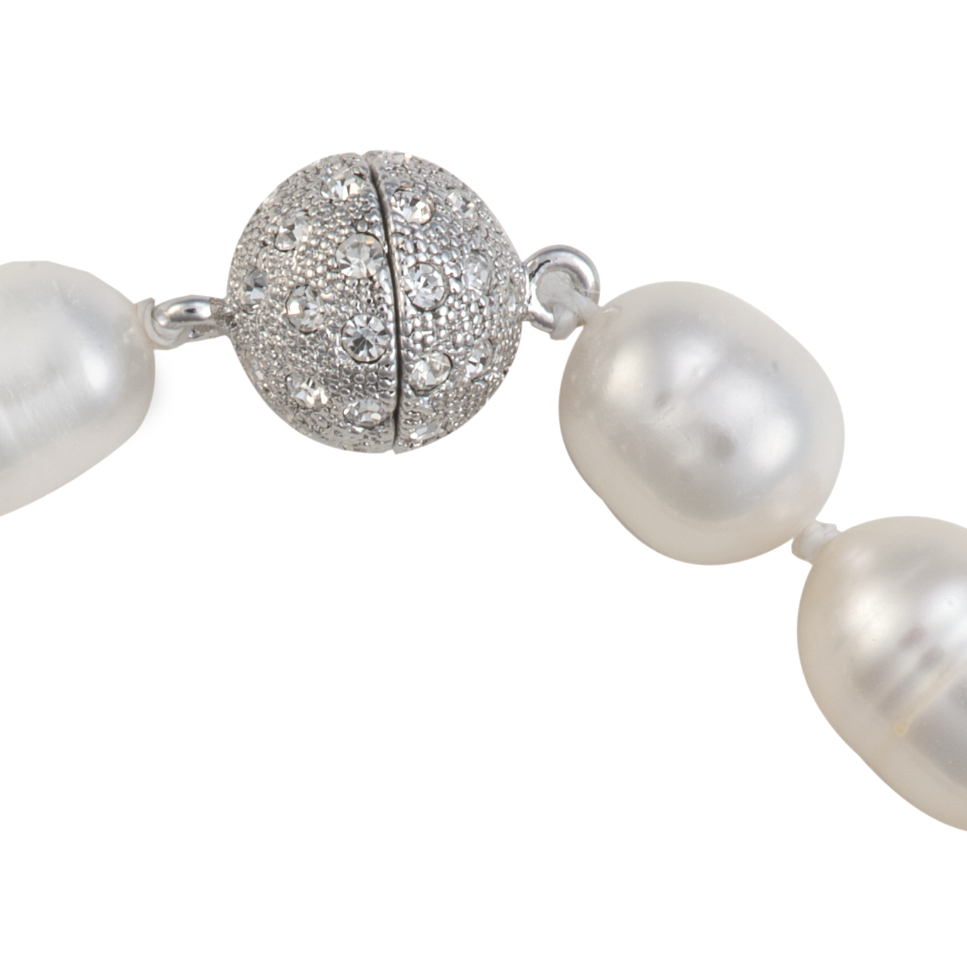 Baroque Freshwater Pearl Bracelet with Crystal Magnetic Clasp - Image 5