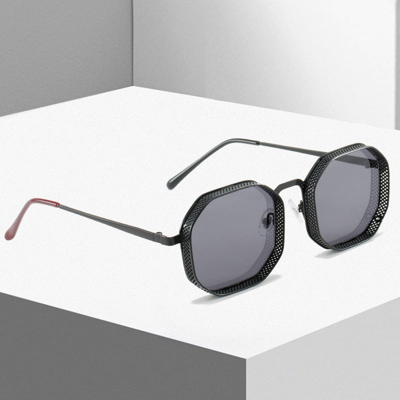 Sleek lightweight metal frame sunglasses in black, gold, and silver finishes.