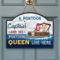 Personalized Pontoon Couple Friend Wooden Sign - Gift Idea For Pontoon Lover/Friends/Couple - Weekend Forecast Pontoon With A Chance Of Drinking