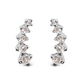10K White Gold 1/10 Cttw Diamond Journey Style Climber Stud Earrings (H-I Color, I1-I2 Clarity)