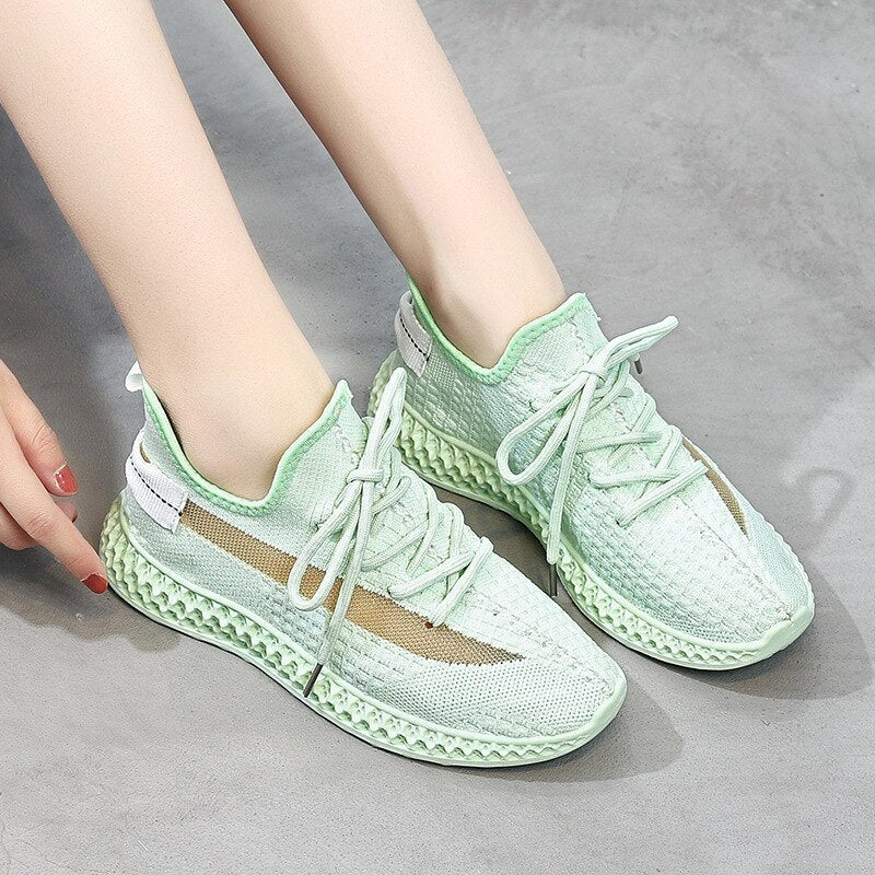 Women's Harajuku Summer Knitted Mesh Lace-Up Sneakers