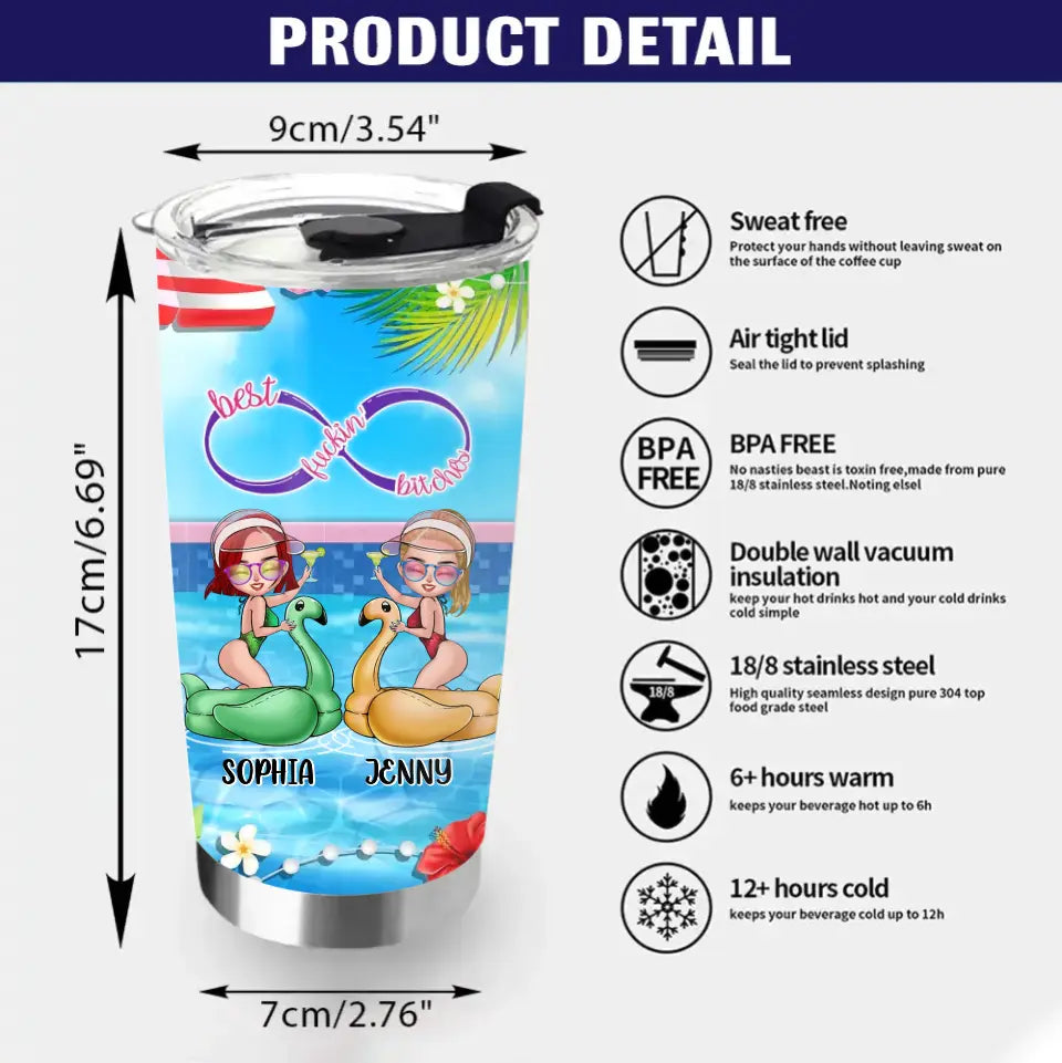 Personalized Beach Girls Bestie Tumbler - Gift Idea For Beach Lovers/Friends - You're My Favorite Bitch To Bitch About Bitches With