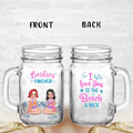 Personalized Beach Friends Mason Jug with Straw - Up to 4 Friends - Gift Idea for Friends/Besties - I Love You To The Beach & Back