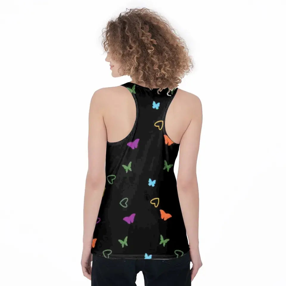 Personalized Grandma AOP Women's Racerback Tank Top - Gift Idea for Grandma/Nana/Mother - Up to 7 Kids Name