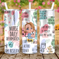 Custom Personalized Nurse Skinny Tumbler 20OZ - Gift Idea For Nurse - Nurse Daily Affirmations I Am Resilient