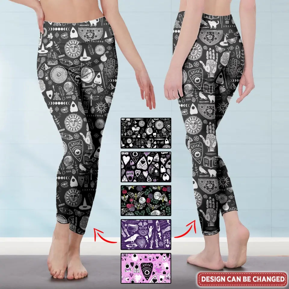 Witchy High Waisted Leggings for Fitness and Halloween Outfits - Image 2