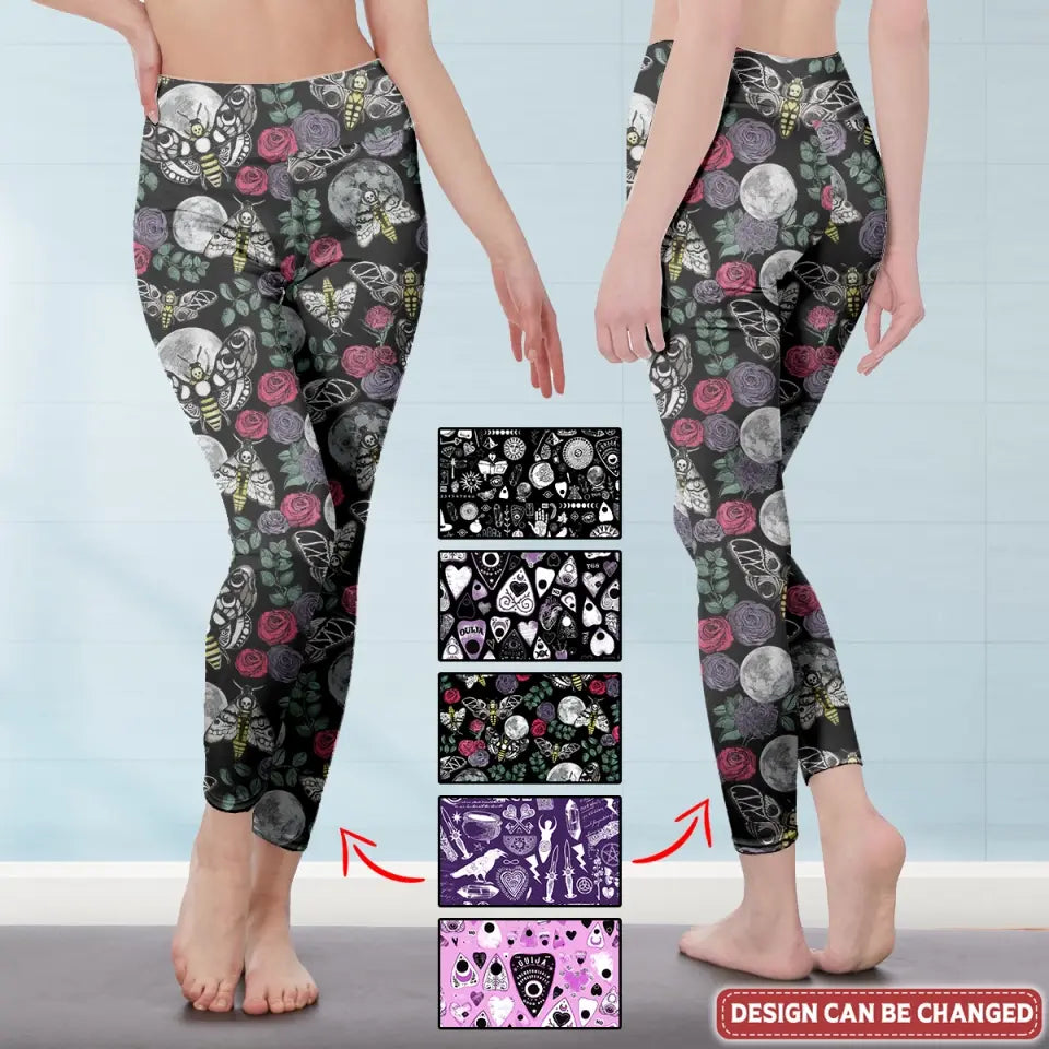 Witchy High Waisted Leggings for Fitness and Halloween Outfits - Image 3