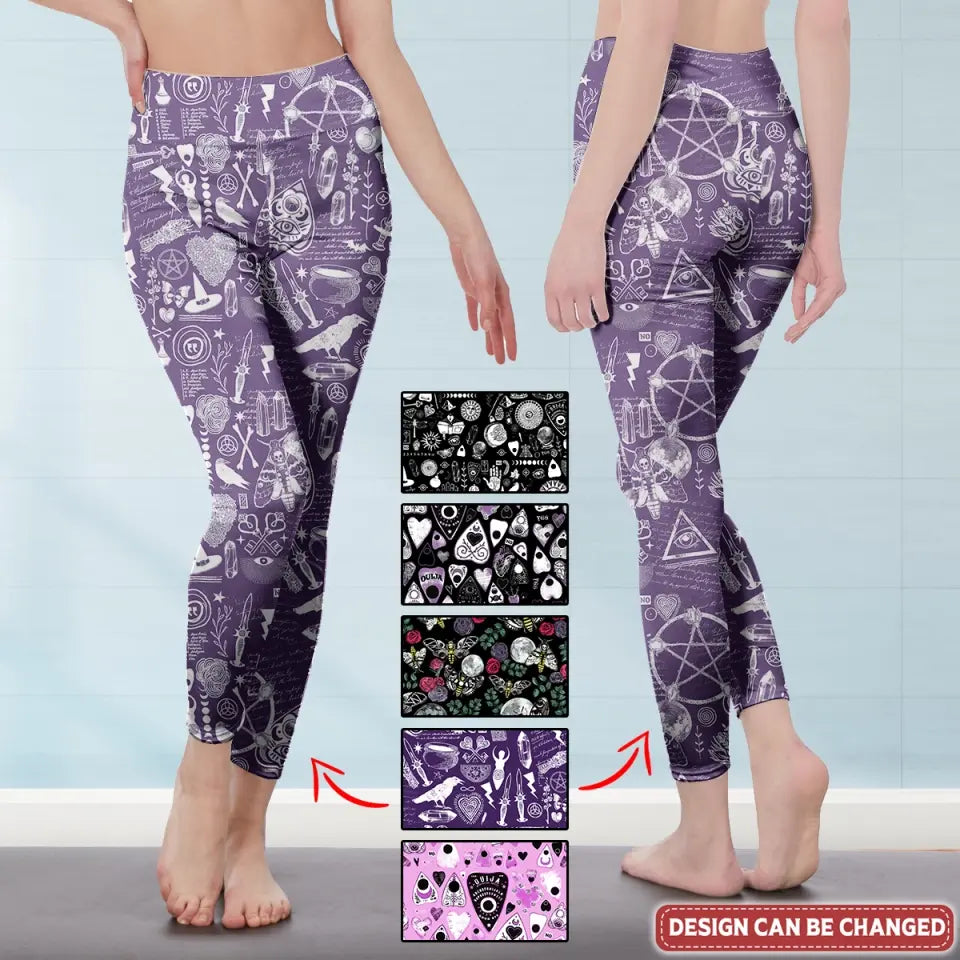 Witchy High Waisted Leggings for Fitness and Halloween Outfits - Image 4