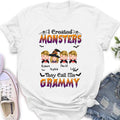 Personalized Grandma Shirt/Hoodie - Halloween Gift Idea for Witch Lovers - Up to 4 Kids - I Created Monsters They Call Me Grammy