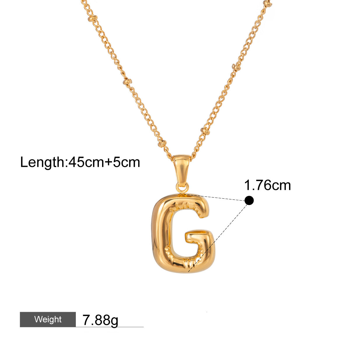 18K gold letters with birthstone design exquisite and noble necklace