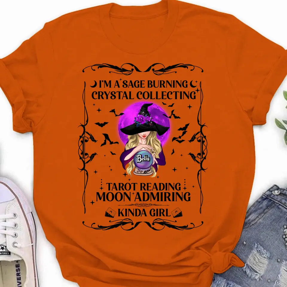 Witch Graphic T-Shirt Crystal Collector Tarot Reading Halloween - Image 3