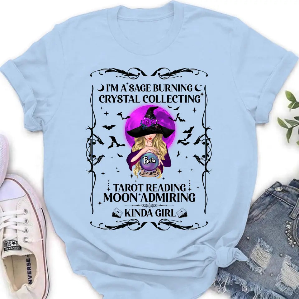 Witch Graphic T-Shirt Crystal Collector Tarot Reading Halloween - Image 5