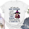 Witchy Sage Burning Crystal Collecting Graphic T-Shirt Gift Idea - Image 3