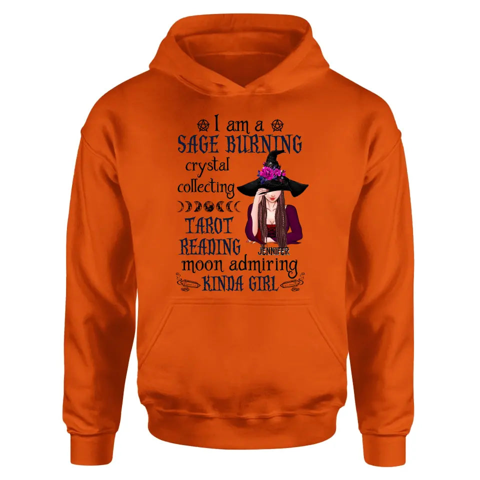 Witchy Sage Burning Crystal Collecting Graphic T-Shirt Gift Idea - Image 14