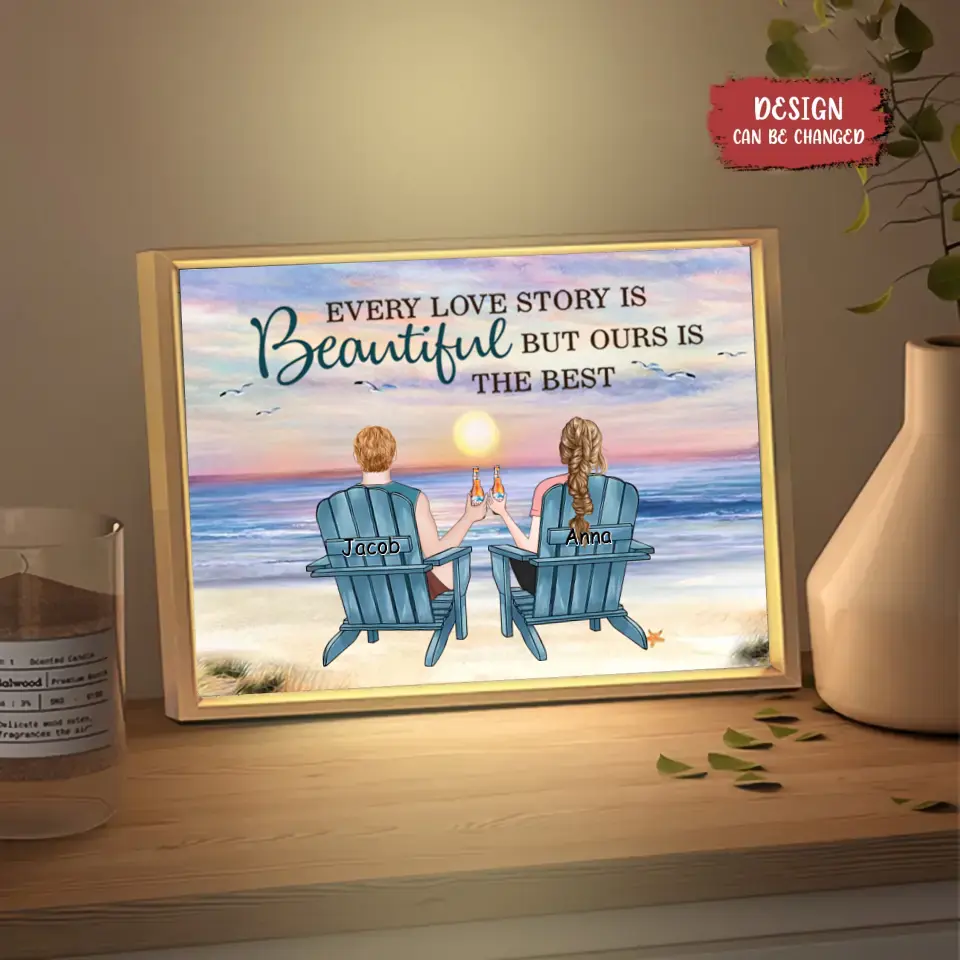 Personalized Couple Lighting Frame Canvas - Gift Idea for Couple - Every Love Story Is Beautiful But Ours Is The Best