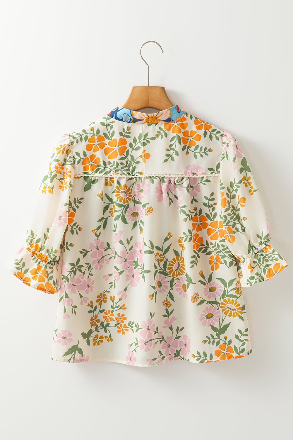 Gwen Crochet V Neck Boho Floral Blouse