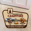 Personalized Camping Doormat - Up to 7 Friends - Gift Idea For Camping Lovers/Friends - Welcome To Our Campfire