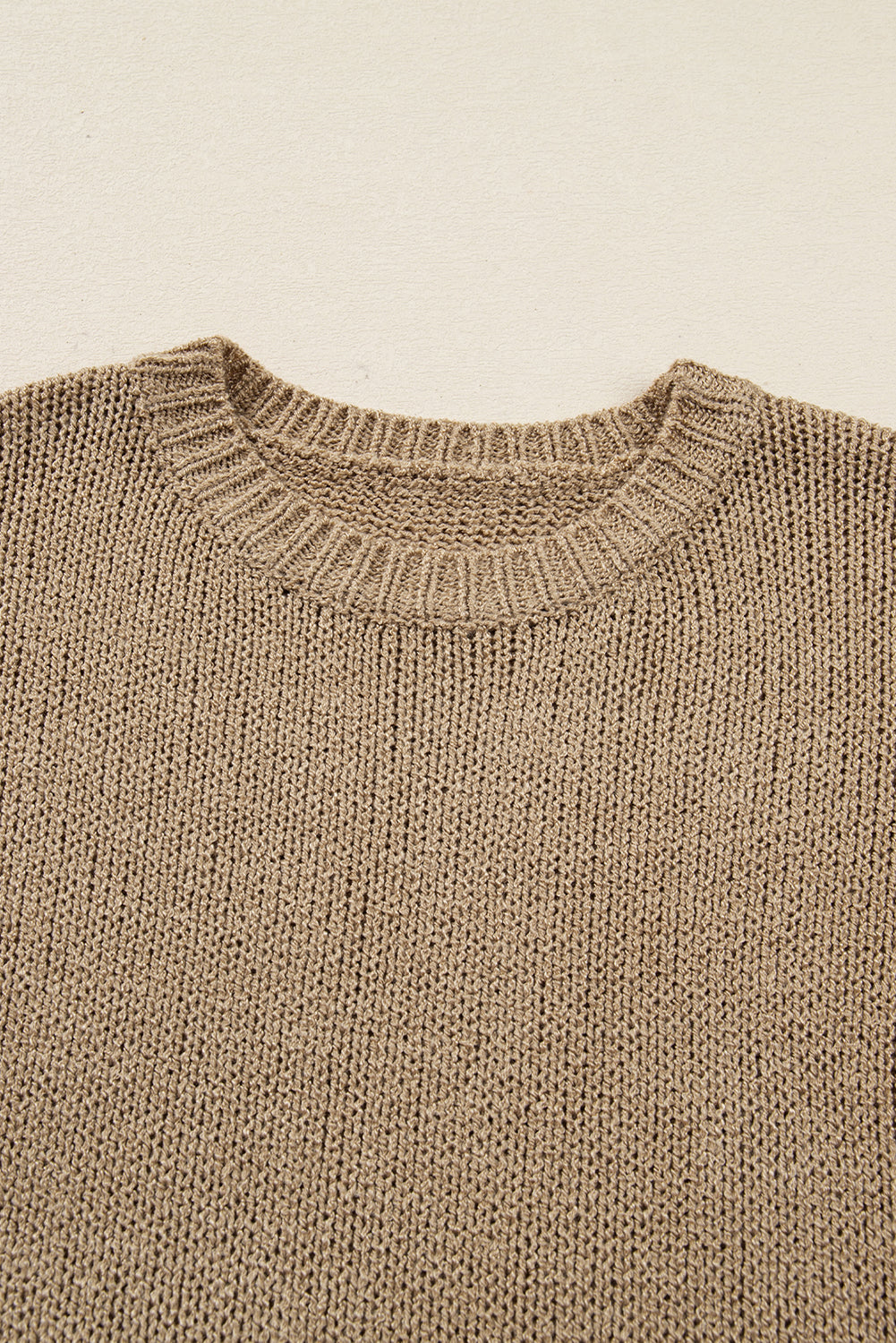 Laylani Drop Shoulder Slouchy Sweater in Camel and Tan