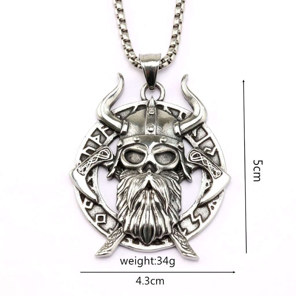 Vintage Stainless Steel Viking Mens Pendant