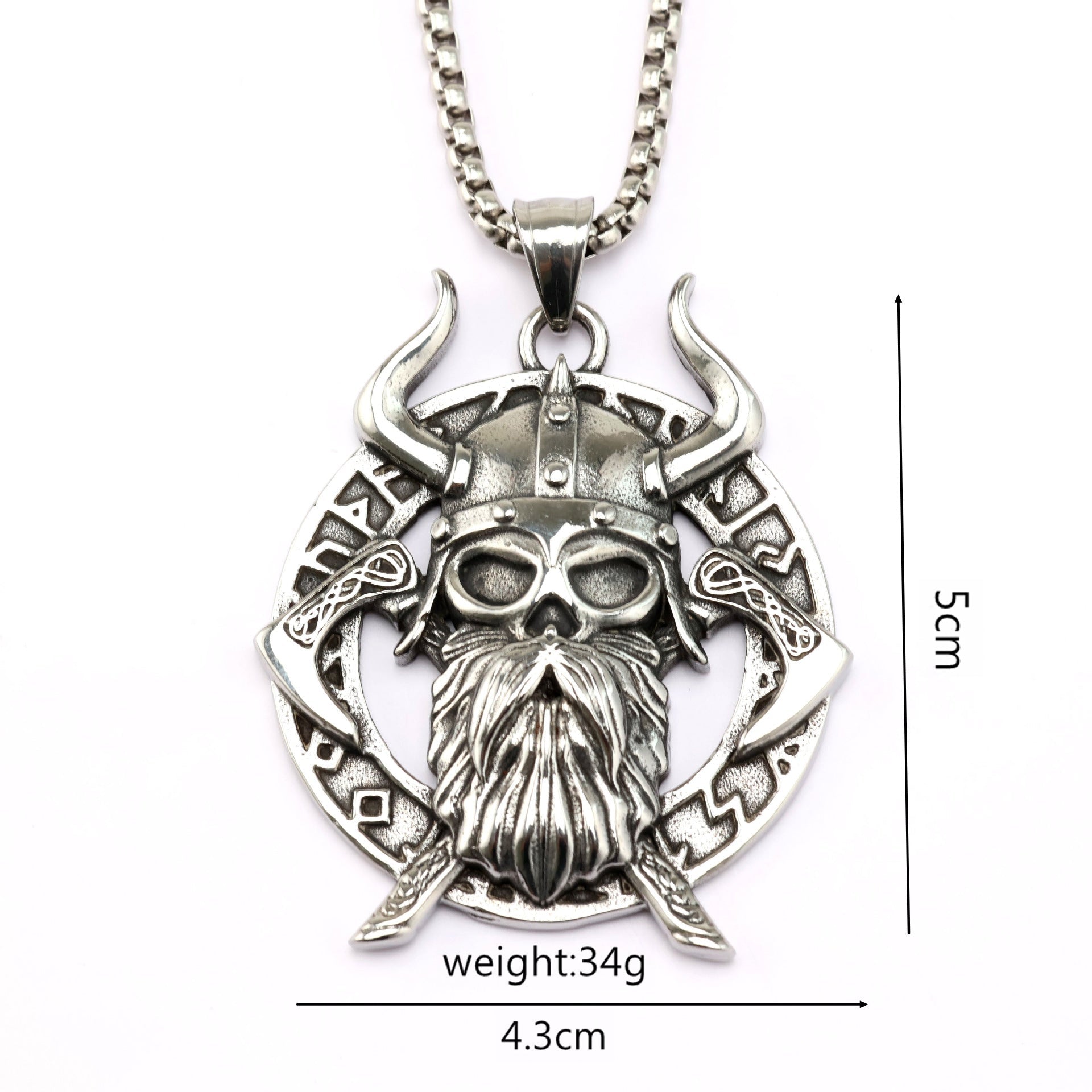 Vintage Stainless Steel Viking Mens Pendant