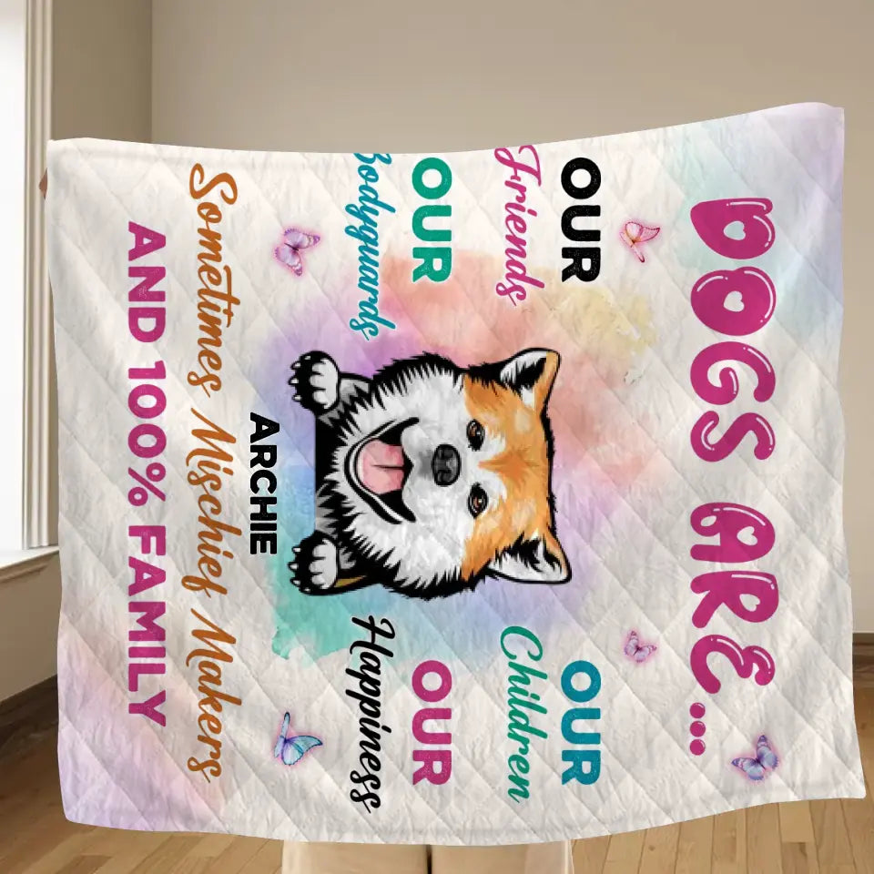 Personalized Dog Fleece Throw Blanket/Quilt/Pillow Cover - Gift Idea For Dog Lovers - Dogs Are Our Friends Our Bodyguards