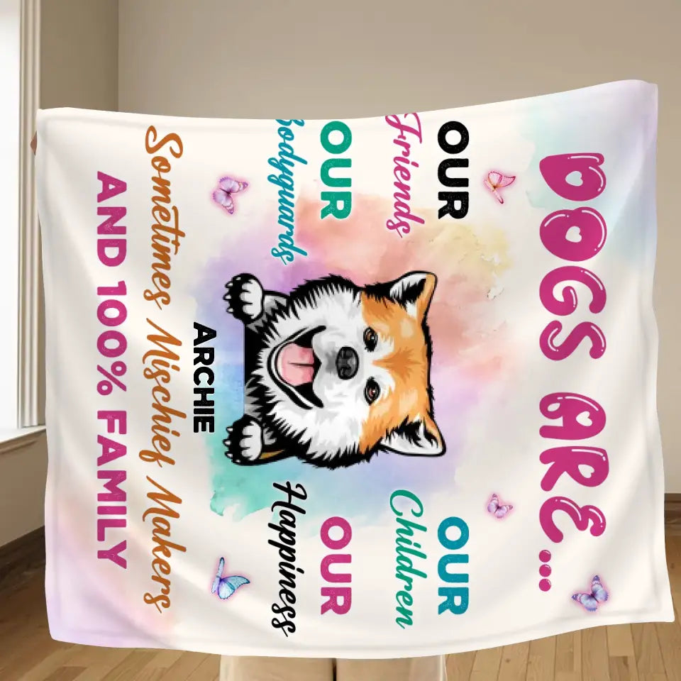 Personalized Dog Fleece Throw Blanket/Quilt/Pillow Cover - Gift Idea For Dog Lovers - Dogs Are Our Friends Our Bodyguards