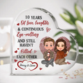 Personalized Couple Crystal Heart - Anniversary/Wedding/Christmas Gift Idea for Couple - Years Of Love Laughter & Continuous Eye-rolling And Still Haven't Killed Each Other