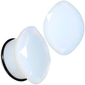 White Opalite Faceted Single Flare Plug Set 6mm to 25mm Gauges - Image 12