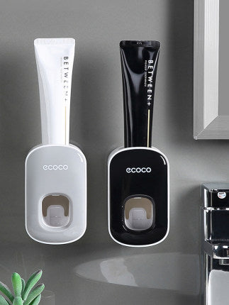 Modern Wall Mounted Automatic Toothpaste Dispenser & Storage Set